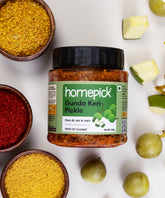 Homepick manufactures premium quality Gunda Keri Pickle having the goodness of homemade taste.