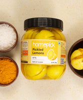Homepick achar and pickles are available in pouch packing or in reusable pet jars